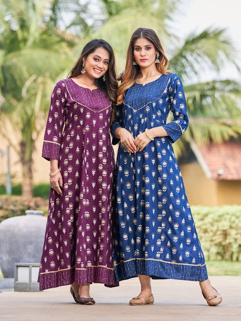 Ankita By Rangjyot Rayon Printed Anarkali Kurtis Wholesale Price In Surat